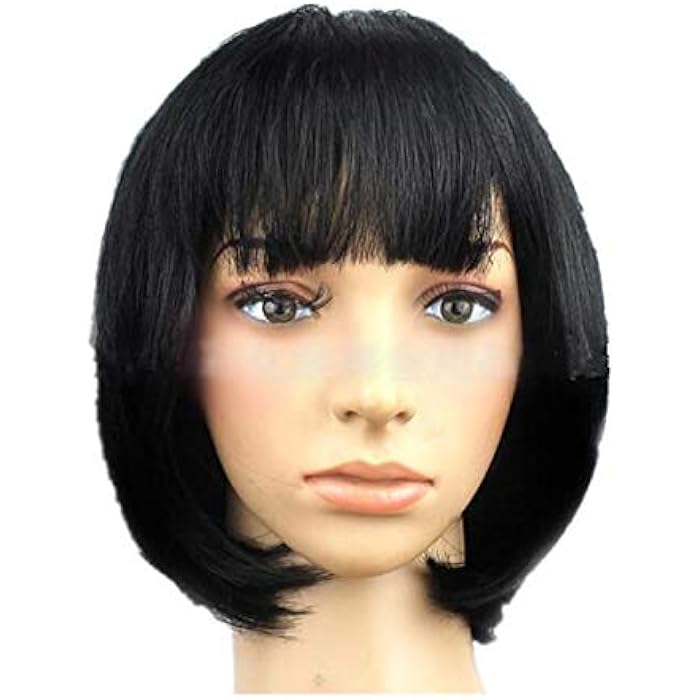 DILLARDS Black Short Wigs For Girls, Funny Holiday Parties Cosplay, For Adults And Children, Fashionable - Image 1
